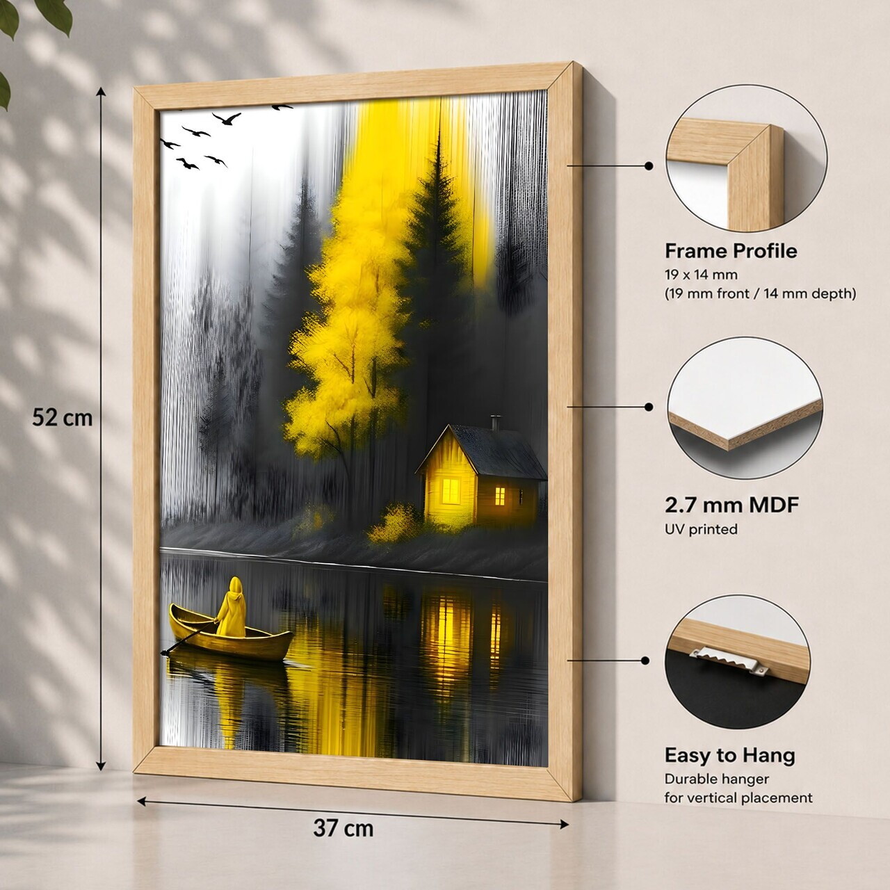 Tablou decorativ, 3752AACT-016, Fundal: 100% MDF (Grosime: 2,7 mm) Vopsire: Imprimare UV, Multicolor — imaginea 2