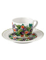 Set 4 cesti cu farfurie pentru cafea, Le Primizie v1, Brandani, D12.5x6.5 cm, 90 ml, portelan