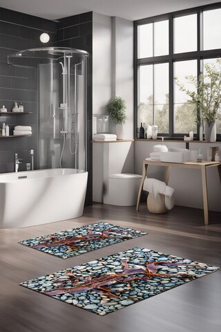 Set covorase de baie, Cartwright, CT-5344, Poliester, Multicolor