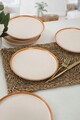 Set platouri servire desert, Keramika, 275KRM1903, Ceramica , Nu absoarbe apa, Crem / Aur