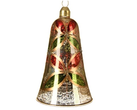 Set 2 globuri Bell ant flower, Decoris, Ø8 cm, sticla, multicolor