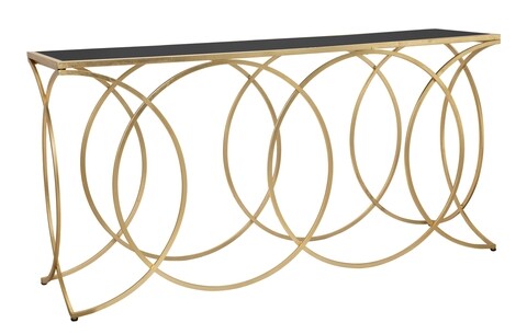 Consola infinity, mauro ferretti, 160x40x79 cm, fier, auriu