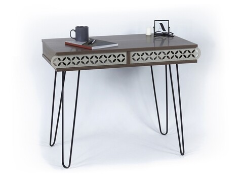 Birou Mingitav Illia No.1, 96 x 51 x 75 cm, PAL/metal, walnut/negru