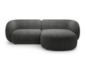 Coltar dreapta 2 locuri, Kate, Micadoni, 255x176x76 cm, tesatura structurata, gri inchis melanj