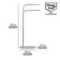 Suport pentru prosoape Levante, Wenko, 30x17x79 cm, inox, argintiu mat