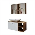 Set Dulap de Baie cu Chiuvetă și Oglindă (2 Piese), Hanah Home, 2480, MDF, Pin Atlantic / Alb
