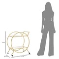 Carucior pentru servire Round, Mauro Ferretti, 70x36.5x78 cm, fier, auriu