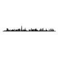Decoratiune de perete, Dubai Skyline, Metal, Dimensiune: 120 x 13 cm, Negru