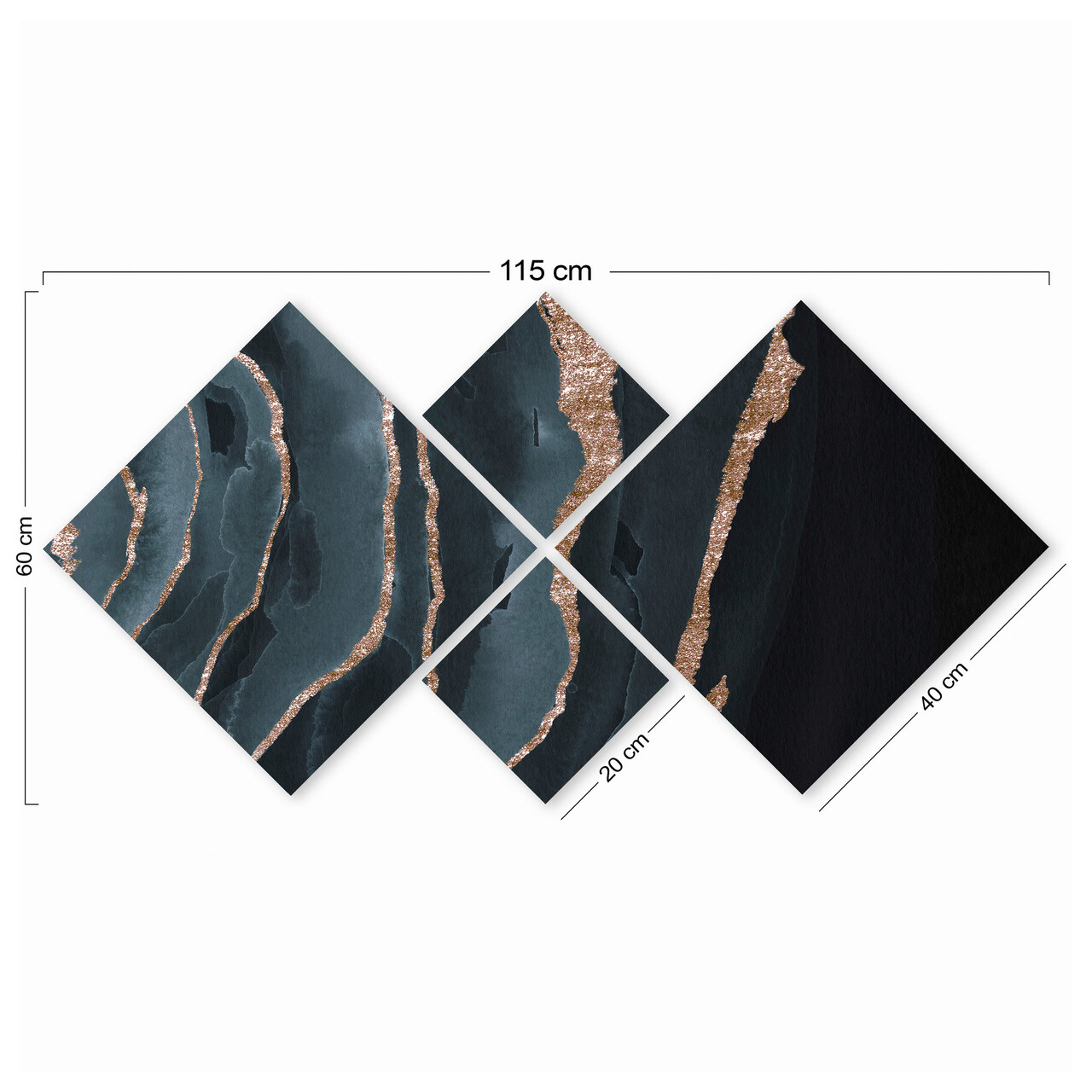 Set 4 tablouri decorative, 4MDF2051362, MDF, Imprimat UV, Multicolor