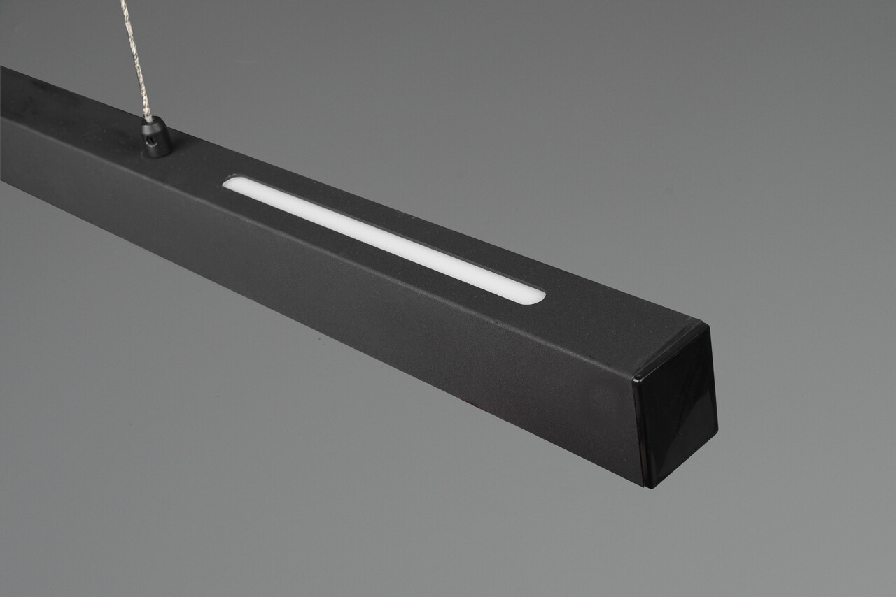 Lustra Paros, RL, 90x11x150 cm, 22W / 5.5W, 2x SMD, metal, negru mat