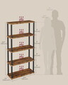 Biblioteca cu 5 niveluri, Vasagle, 60x23.8x139 cm, PAL/otel, maro rustic