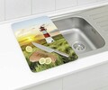 Set 2 protectii pentru aragaz Maximex, Lighthouse, 52x30 cm, sticla, multicolor