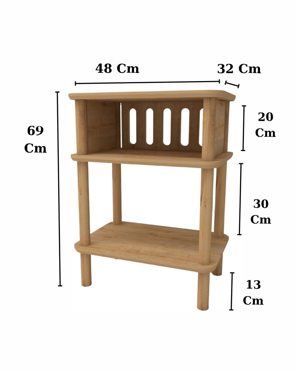 Masuta, Hanah Home, Linde, 48x69x32 cm, Stejar - view 4