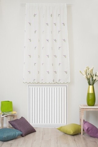 Perdea Mendola Interior, Diandra, 140x160 cm, poliester, alb/mov