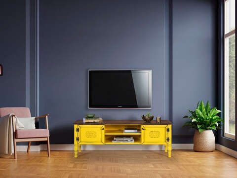 Comoda TV, Ephelia, Ada TV, 150x40x50 cm, MDF , Galben