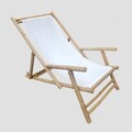Sezlong Mare, Homla, 60x115x83 cm, bambus/poliester, natur/alb