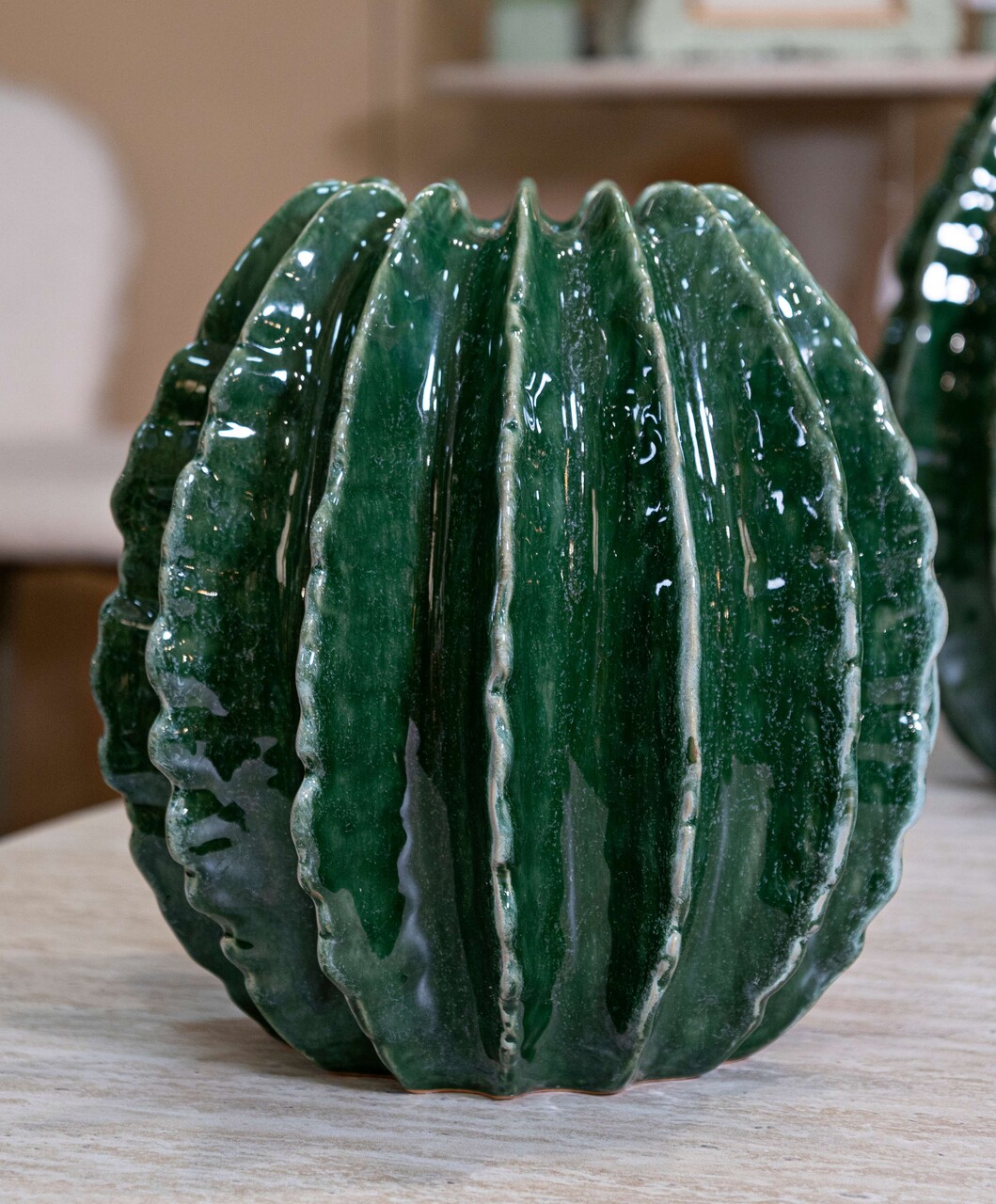 Vaza decorativa Cactus Ball, Mauro Ferretti, 23.5x24.5 cm, ceramica, verde - 2 | YEO