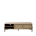 Comoda TV Haga, Homla, 140x40x44 cm, MDF/metal, natur