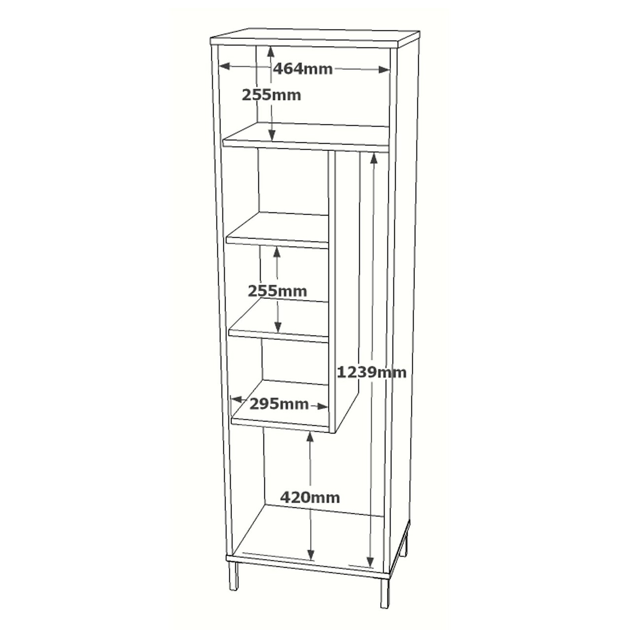 Dulap multifunctional, Hanah Home, Dy1-W, 50.4x165x35.7 cm, Alb - imagine 8