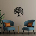 Decoratiune de perete, Monumental Tree 5, Metal, Dimensiune: 70 x 57 cm, Negru