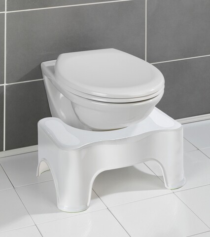Scaunel pentru baie Secura, Wenko, 48x33.5x20.5 cm, plastic/polipropilena, alb