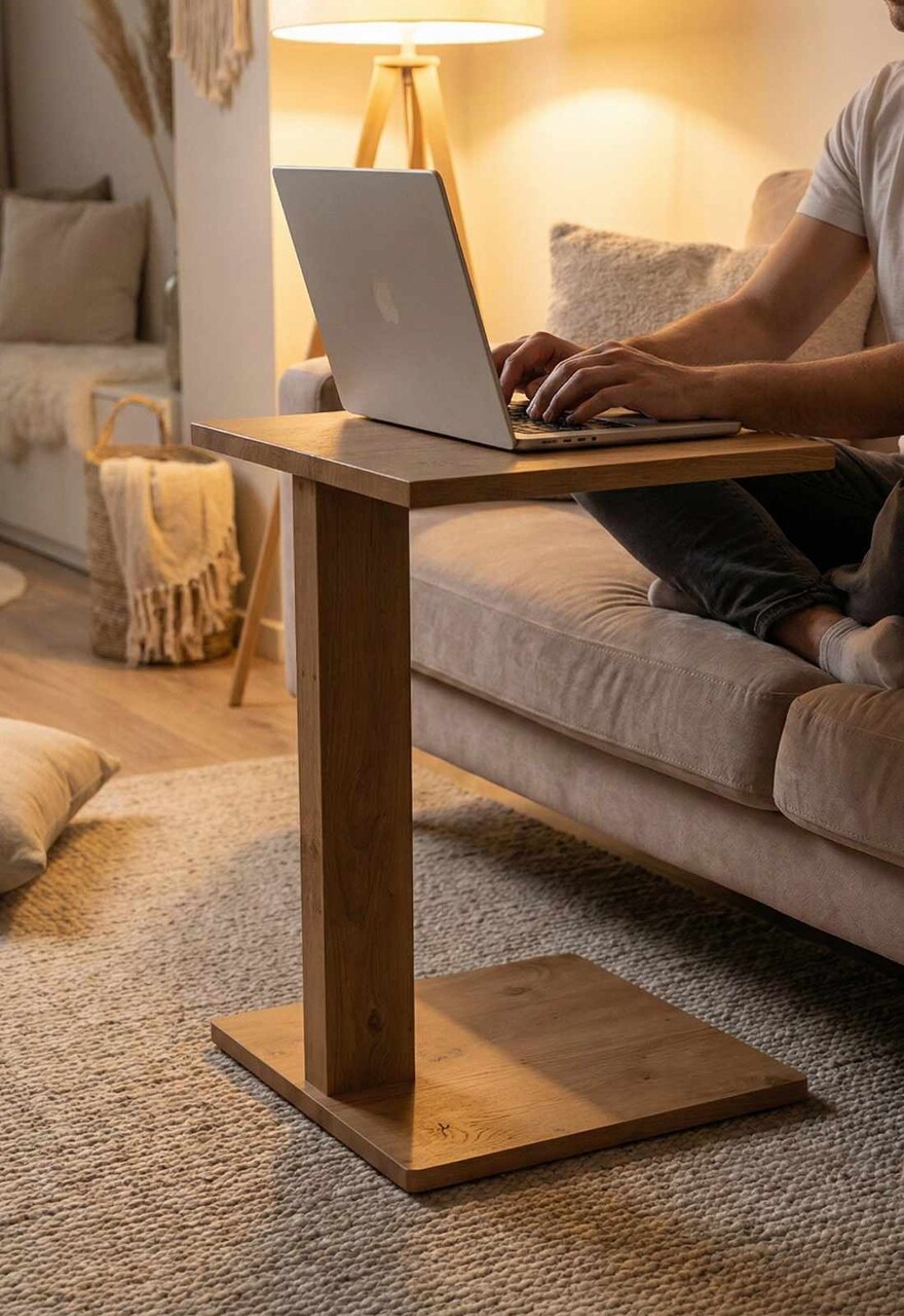 Masuta, Hanah Home, Artmtkcsdtble, 35x56x35 cm, Stejar - imagine 2