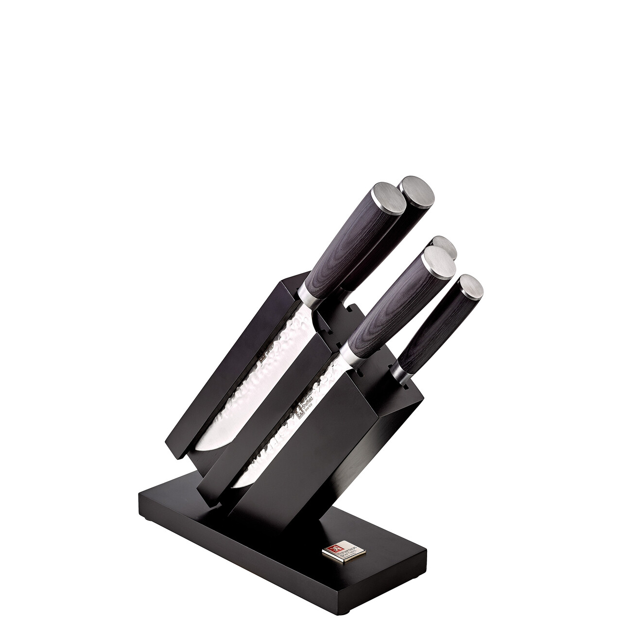 Set 5 cutite si suport Uta, Richardson Sheffield, 9 cm/12.5 cm/20 cm, inox 13/0, negru — imaginea 3