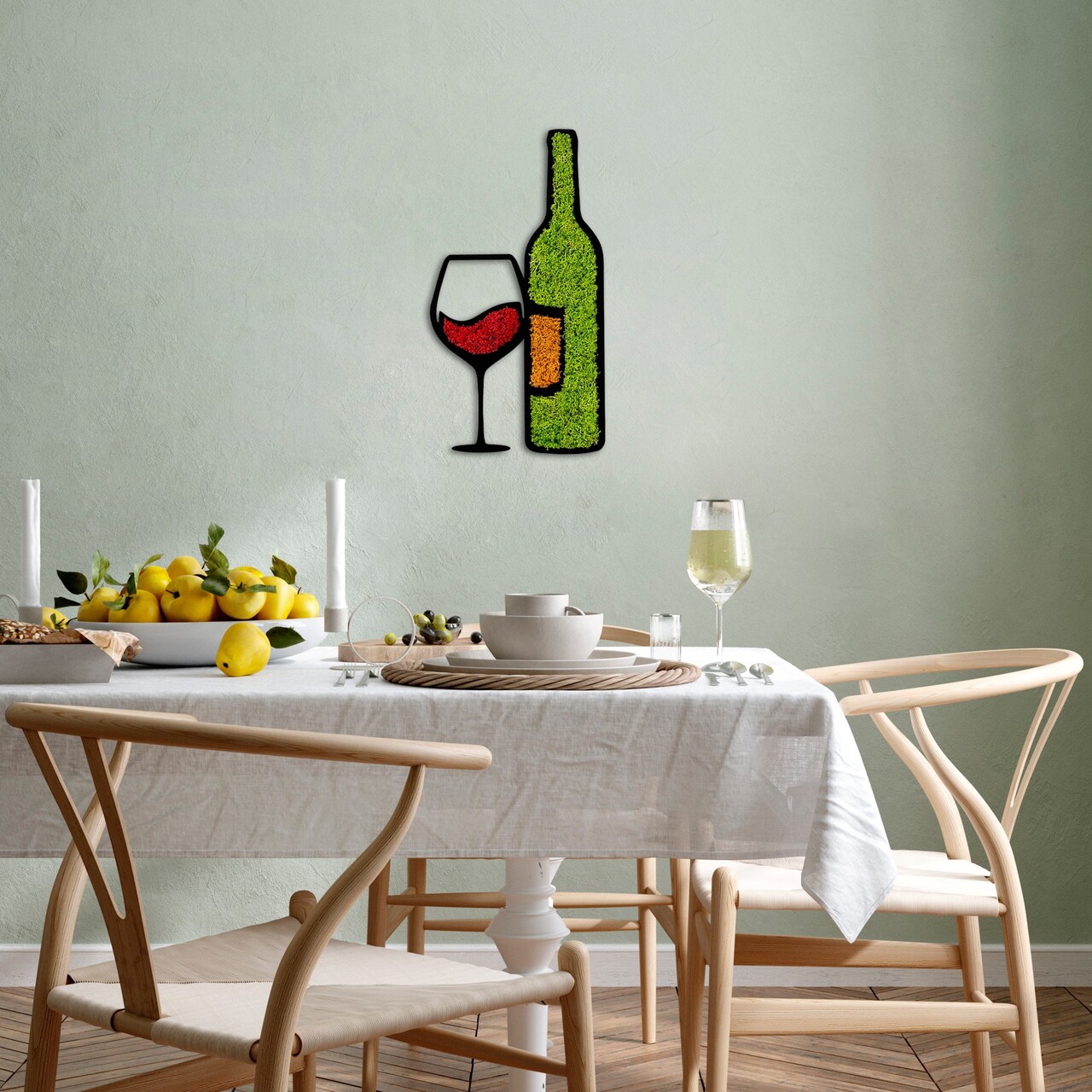 Decoratiune de perete, Moss, Dimensiuni: 54 x 29 cm, Verde deschis / Portocaliu / Roșu - view 3