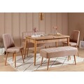 Set masa extensibila si 4 scaune, Vella, Vina 0900, PAL, Pin Atlantic / Piatră
