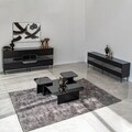 Consola, Neostill, Milan, 180x80x40 cm, PAL, Negru / Fume