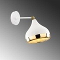 Aplica de perete, Yildo - 6902, Opviq, 17 x 28 x 28 cm, 1 x E27, 40W, alb/auriu