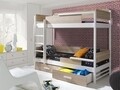 Pat supraetajat pentru camera copilului Tres, Meblobed, cu 2 sertare, 80x180 cm, lemn de pin, somona