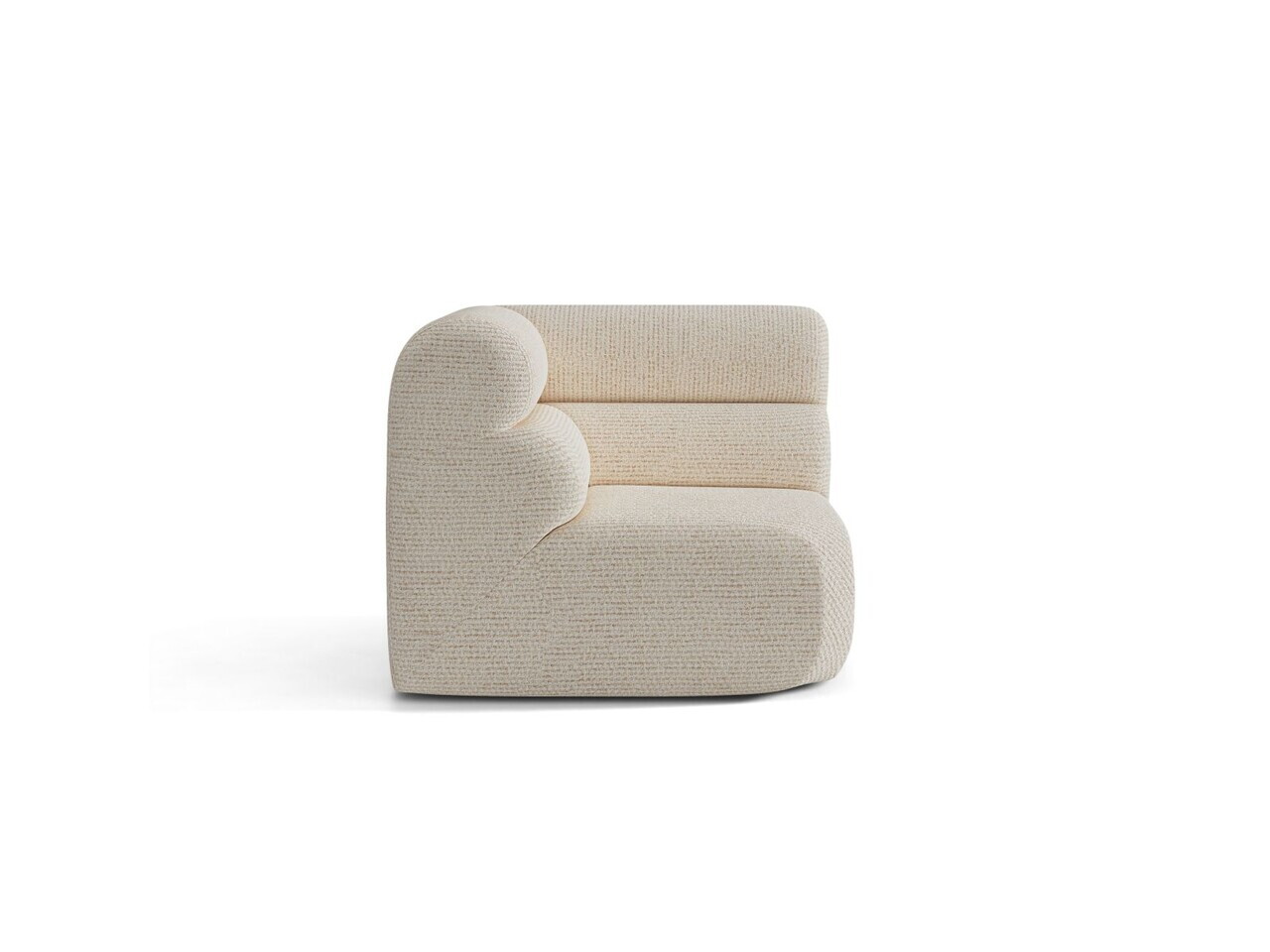 Modul coltar, Neo, Micadoni Home, 100x100x83 cm, tesatura Chenille Silencio, bej deschis — imaginea 3