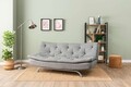 Canapea extensibila cu 3 locuri, Futon, 859FTN2897, Metal , Gri deschis