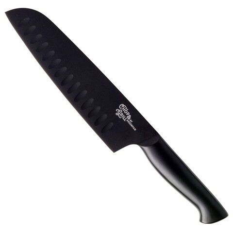 Cutit santoku, chop grill, 18 cm, inox/plastic, negru
