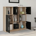 Dulap multifunctional, Locelso, VO7, 119.9x121.8x37.6 cm, Stejar / Negru
