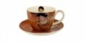 Ceasca cu farfurie Jumbo Adele Bloch, Duo, 450 ml, portelan, portocaliu