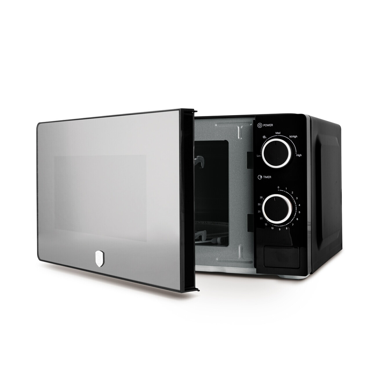 Cuptor cu microunde Berlinger Haus, Matte Black, 1100W, 20L, 44.5x24.2x32.5 cm, negru/argintiu - view 4