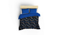 Lenjerie de pat dubla (EU) (IT), Vidal - Blue v2, Cotton Box, Bumbac Satinat
