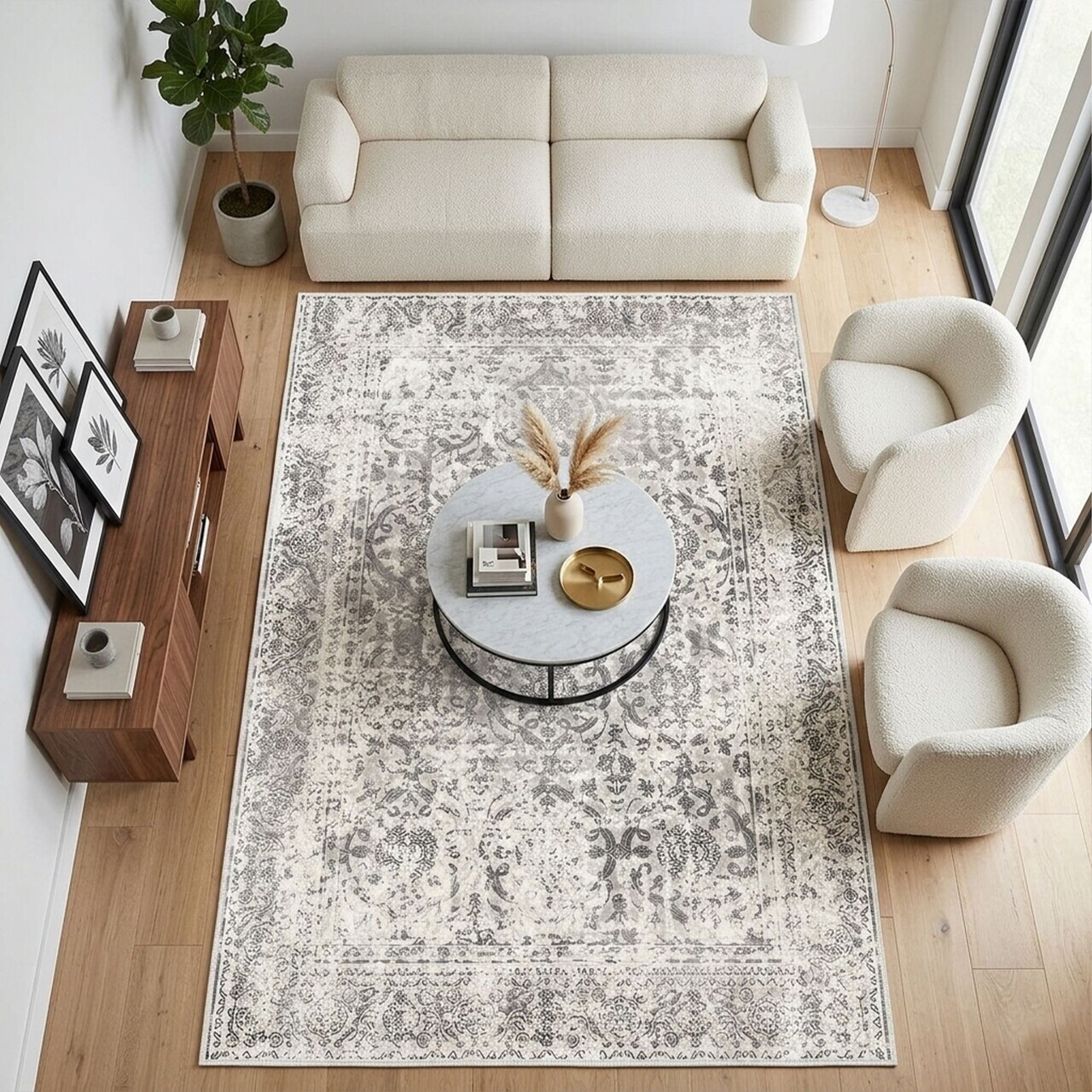 Covor, Woosonıl082, 180x280 cm, Crema / nurca — imaginea 2