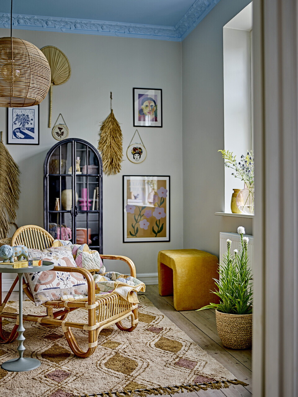 Masuta de cafea, Bloomingville, Anjou, 37x57 cm, aluminiu, verde - imagine 2