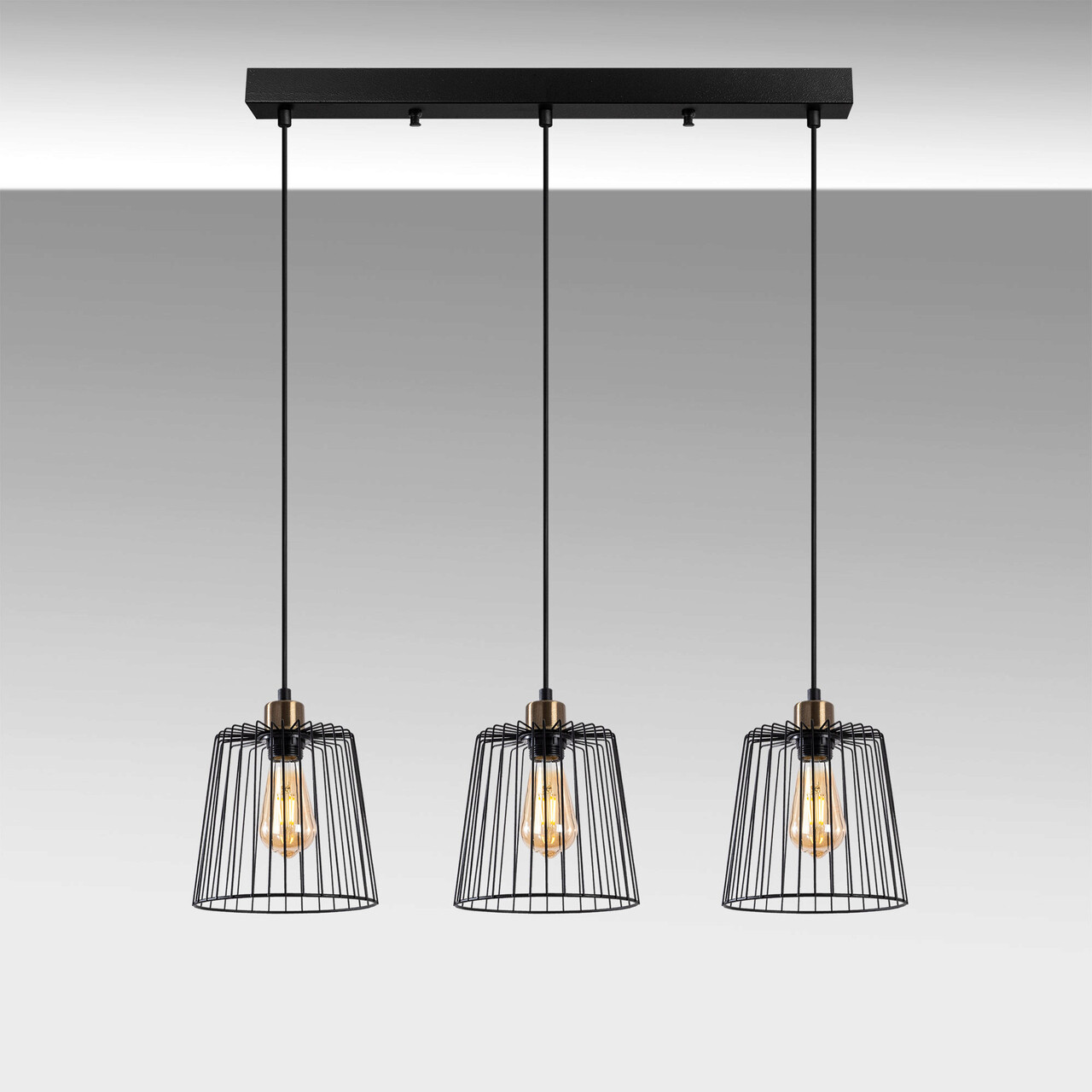 Lustra, Fulgor, 942FLG1489, Metal, Negru/Maro antic - 2 | YEO