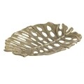 Platou pentru servire Leaves, InArt, 20x14x2 cm, aluminiu, auriu