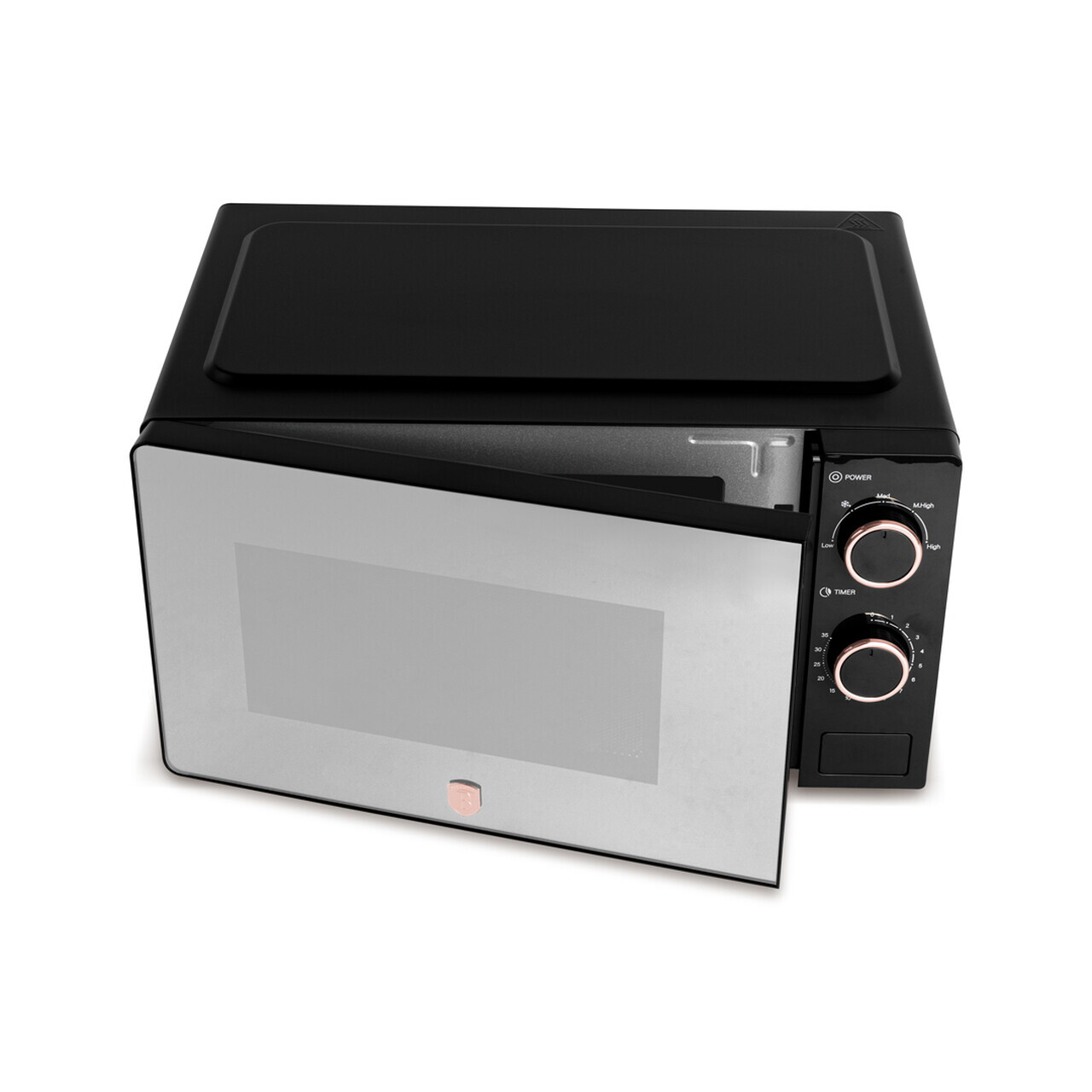 Cuptor cu microunde Berlinger Haus, Black Rose, 1100W, 20L, 44.5x24.2x32.5 cm, negru/argintiu - imagine 3