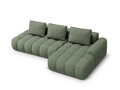 Coltar extensibil dreapta 3 locuri, Linz, Cosmopolitan Design, 275x142x84 cm, cotiera stanga, tesatura structurata, verde oliv inchis
