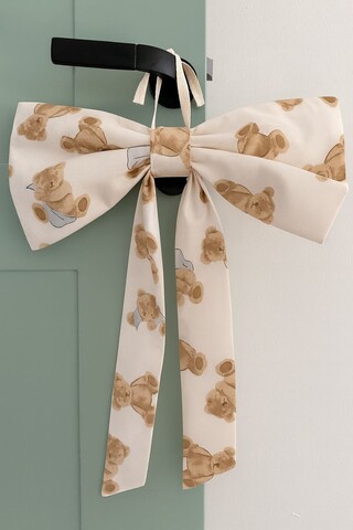 Ornament de ușă, Door Bow-4, 35x45x4 cm, Material: 80% BUMBAC/20% POLIESTER, Maro/Alb