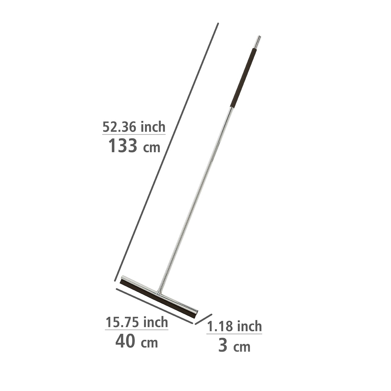Racleta cu suport pentru ferestre si pardoseala, Wenko, Rosole, 40 x 3 x 133 cm, inox - 1 | YEO