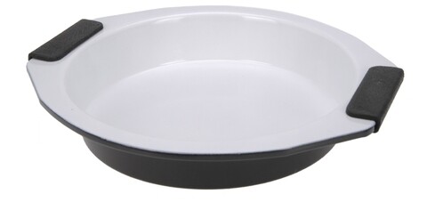 Tava de copt, 26.5 x 29 x 4 cm, otel carbon/ceramica, negru/alb