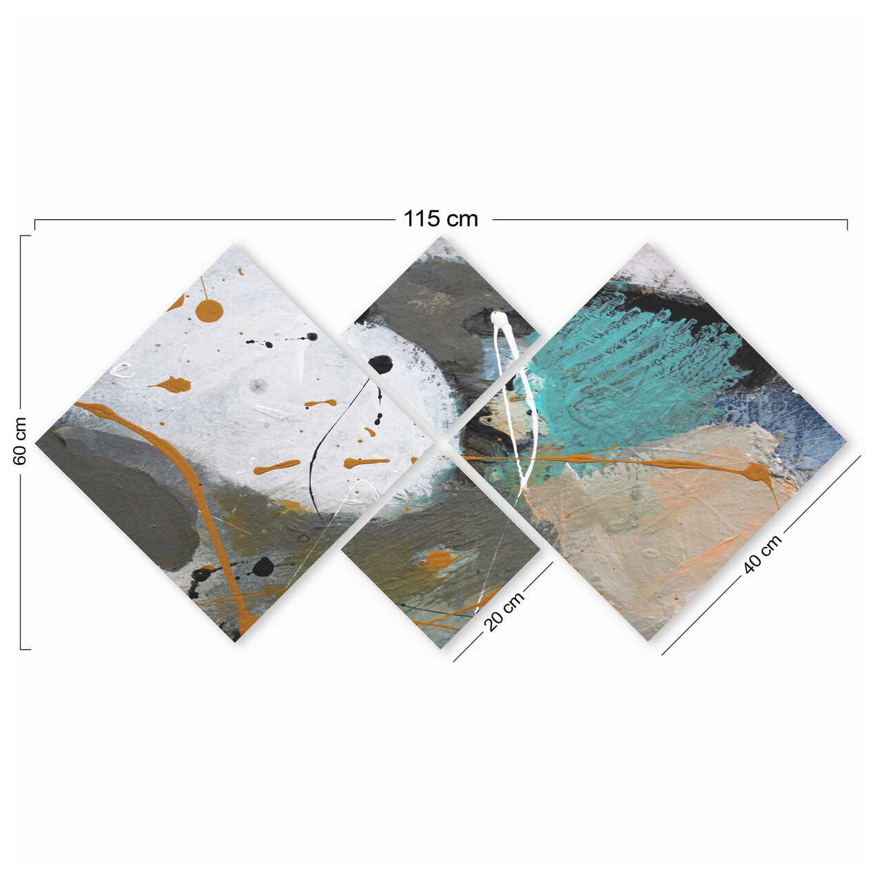 Set 4 tablouri decorative, 4MDF1832594821, MDF, Imprimat UV, Multicolor - 2 | YEO