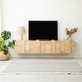 Comoda TV, Neostill, New Line -Sapphire Oak, 180x35x35 cm, Cadru: PAL MELAMINAT 100%., Stejar